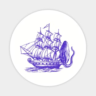 Pirates with snake ghost - blue Magnet
